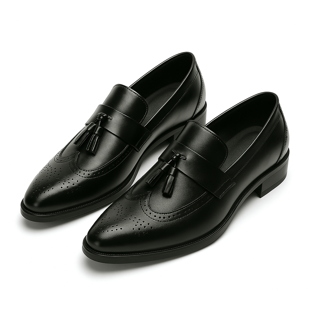 Men's Leather Loafers Brown with Tassels
