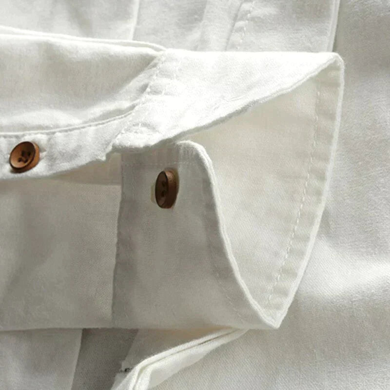 Men's Slim Fit Shirt with Stand-Up Collar