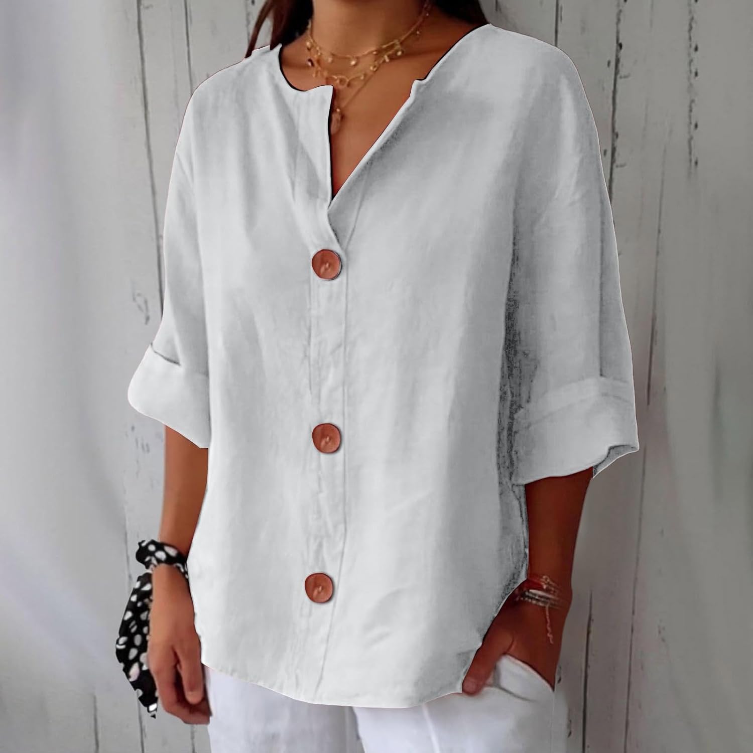 Clara™ - Casual Linen Blouse