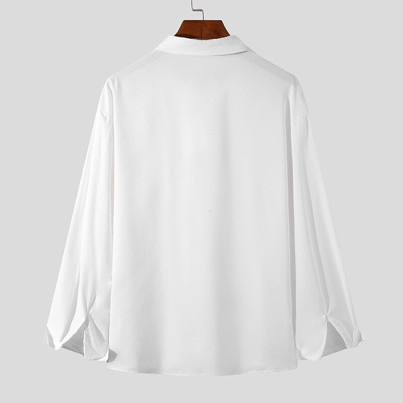 Men's Korean Loose Fit Shirt with Long Sleeves