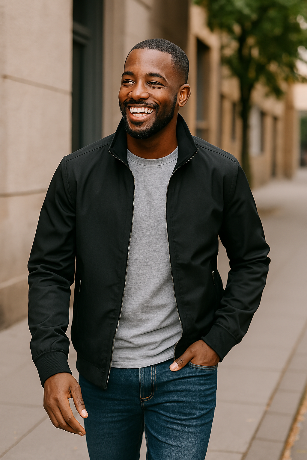 Men's Slim Fit Lightweight Bomber Jacket