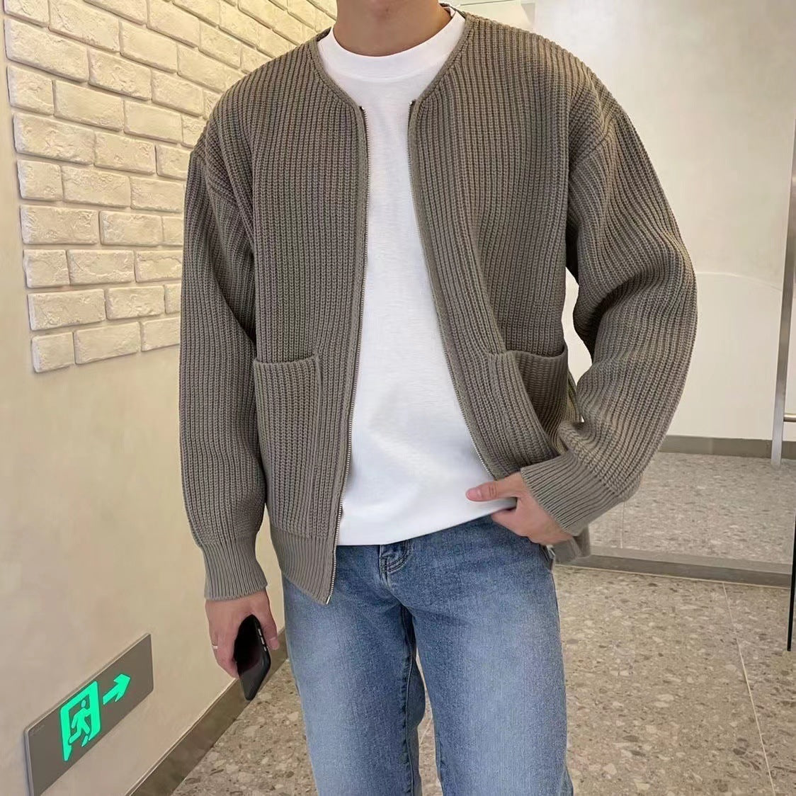 Men's Knitted Cardigan in Modern Design
