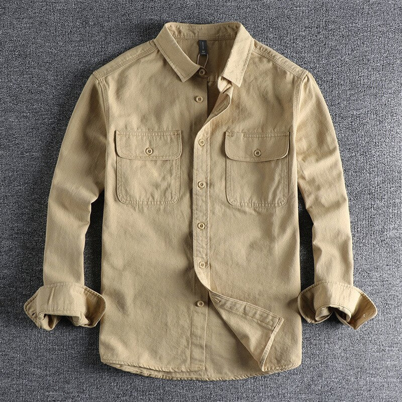 Men's Cotton and Linen Shirt with Elegant Style