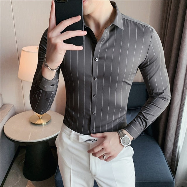 Men's Shirt with Subtle Stripes